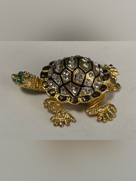 Other - Gold Crystal Turtle Figurine Decorative Accent - Gold